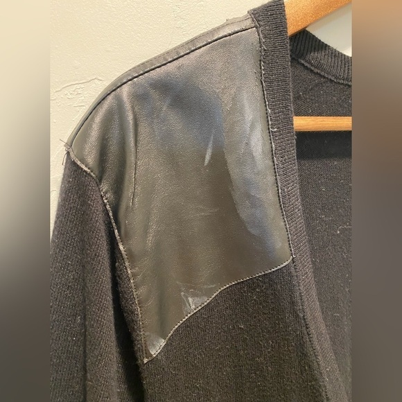 Torrid - Black Cardigan with Black Pleather accents - Picture 4 of 9